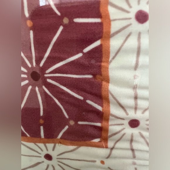 Vintage Hardwood Frame with Geometric Scarf Artwork - Picture 2 of 2